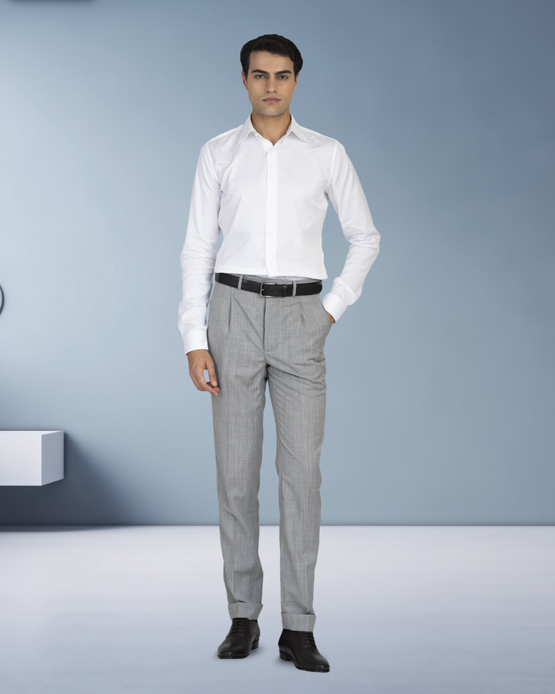 Waschbare graue Hose aus Wolle
