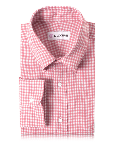 Leinen: Lachsrosa Gingham