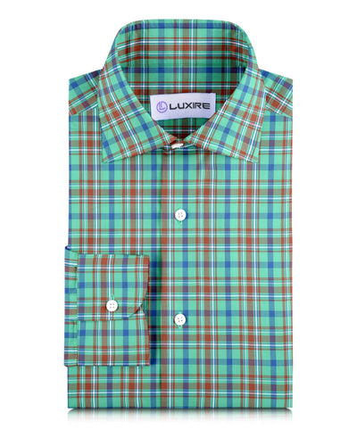 Grüner, rostblauer Tartan-Karo-Twill