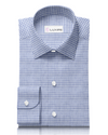 Leinen:Blaues Mini-Gingham-Hemd