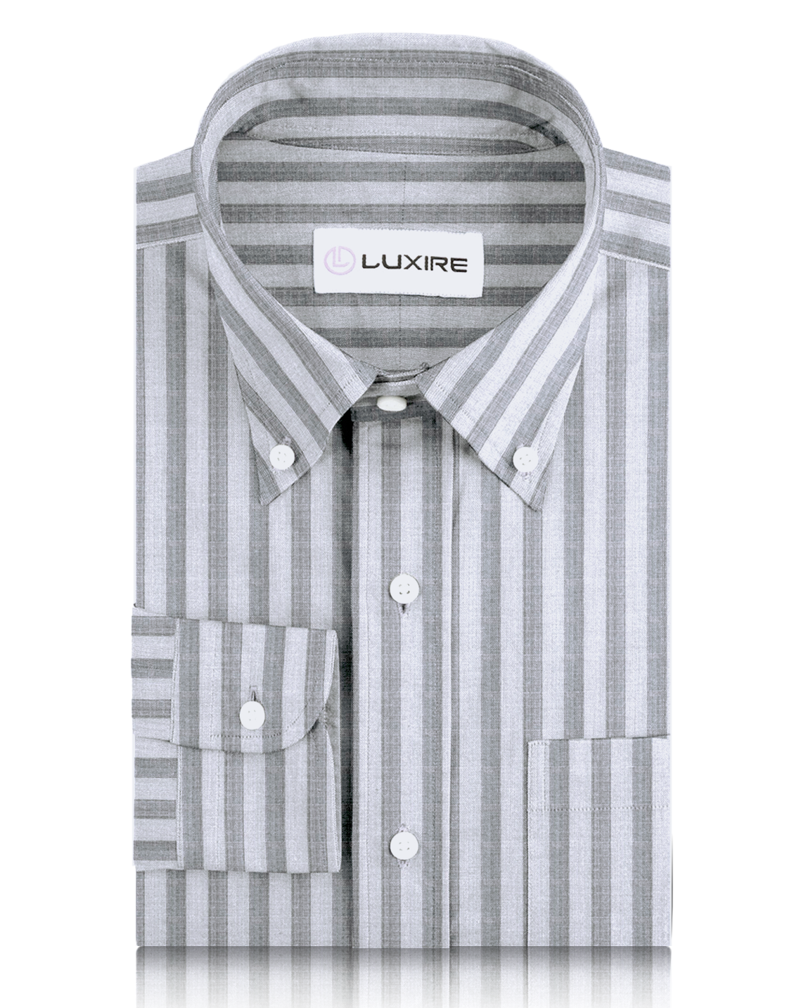 Linen: Grey Tape Stripes On White Shirt