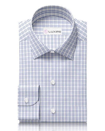 Chemise à carreaux bleu ombré
