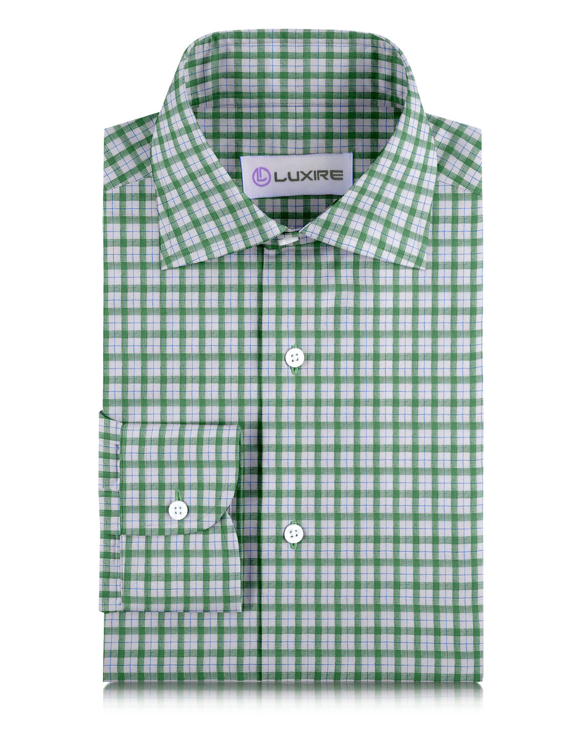 Linen: Green Blue Checks On White