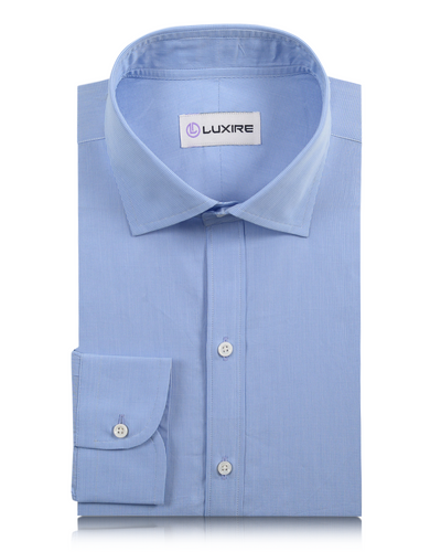 Chemise à micro-carreaux bleus années 60