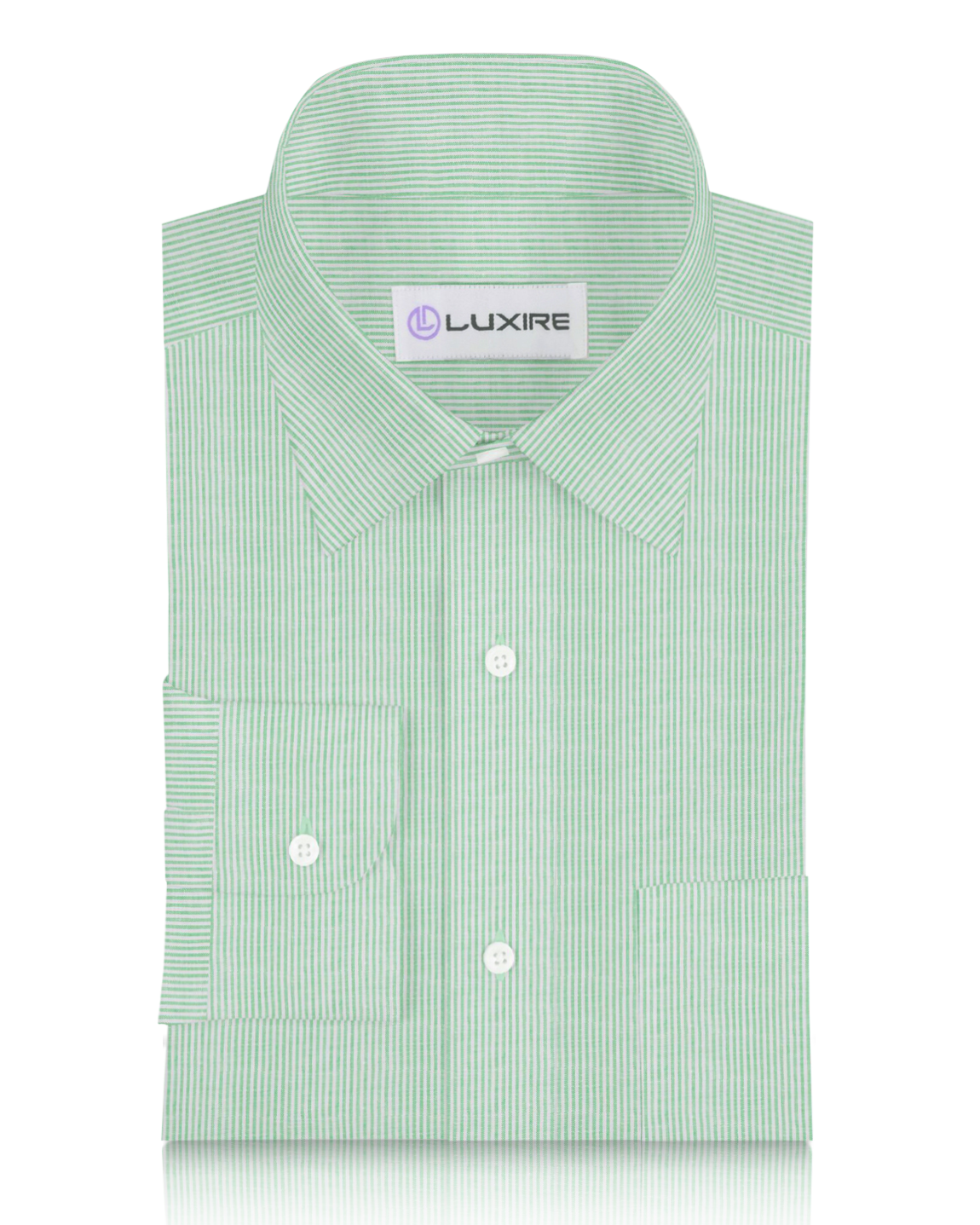 Green Dress Stripes Linen Shirt