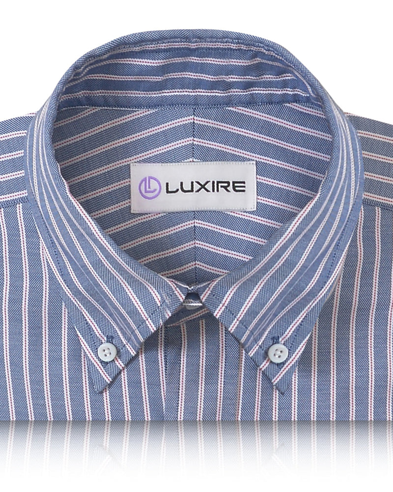 Marineblaues Markisen-rotes Nadelstreifen-Oxford