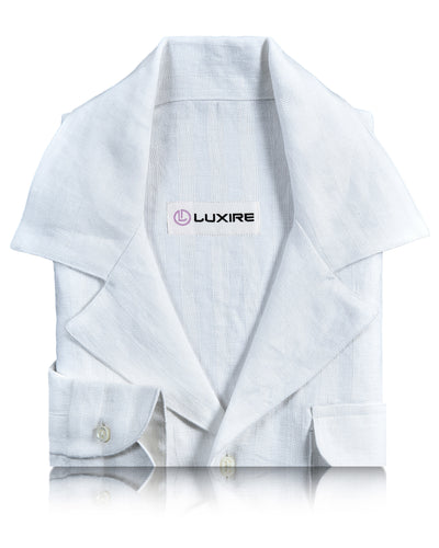 Chemise en lin blanc à larges rayures