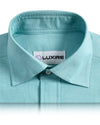 Chemise Oxford EZS vert menthe à pois