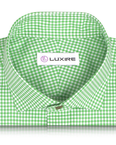 Lincon Green Vichy sur fond blanc
