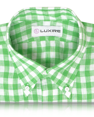 Leinen: Frühlingsgrün-weißer Gingham