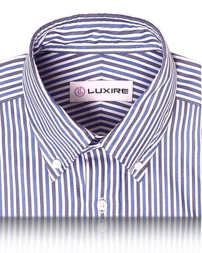 Brembana Hemd mit weißen und blauen Bonbonstreifen