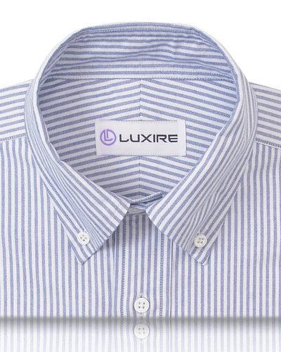 Business-Oxford-Hemd mit blauen Candy-Streifen