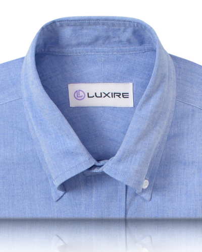 Chemise Oxford bleue chinée à pois