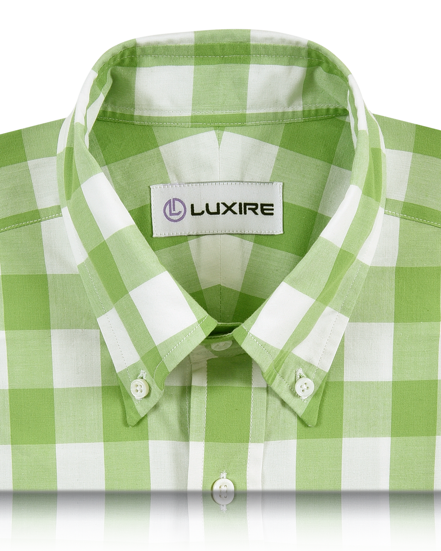 Green and White Gingham Checks Shirt