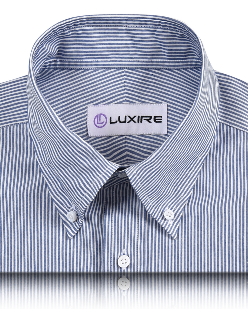 Marineblaues Oxford-Hemd mit Universitätsstreifen