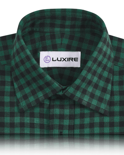 Grüner schwarzer Gingham-Twill-Flanell