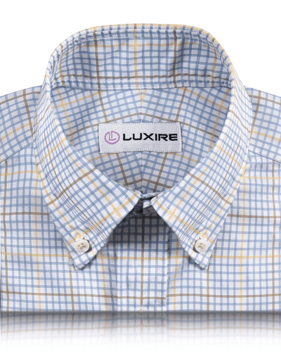 Gelbblaues, selbstkariertes Hemd von Zegna