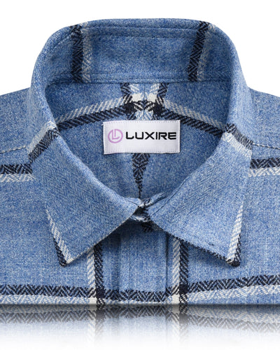 Chemise de travail en tweed à carreaux bleu clair Dugdale
