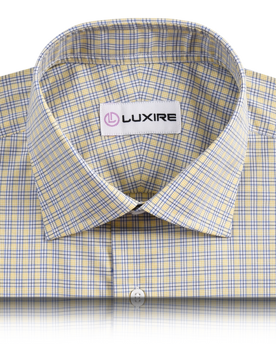 Gelbblaues Tattersall-Hemd