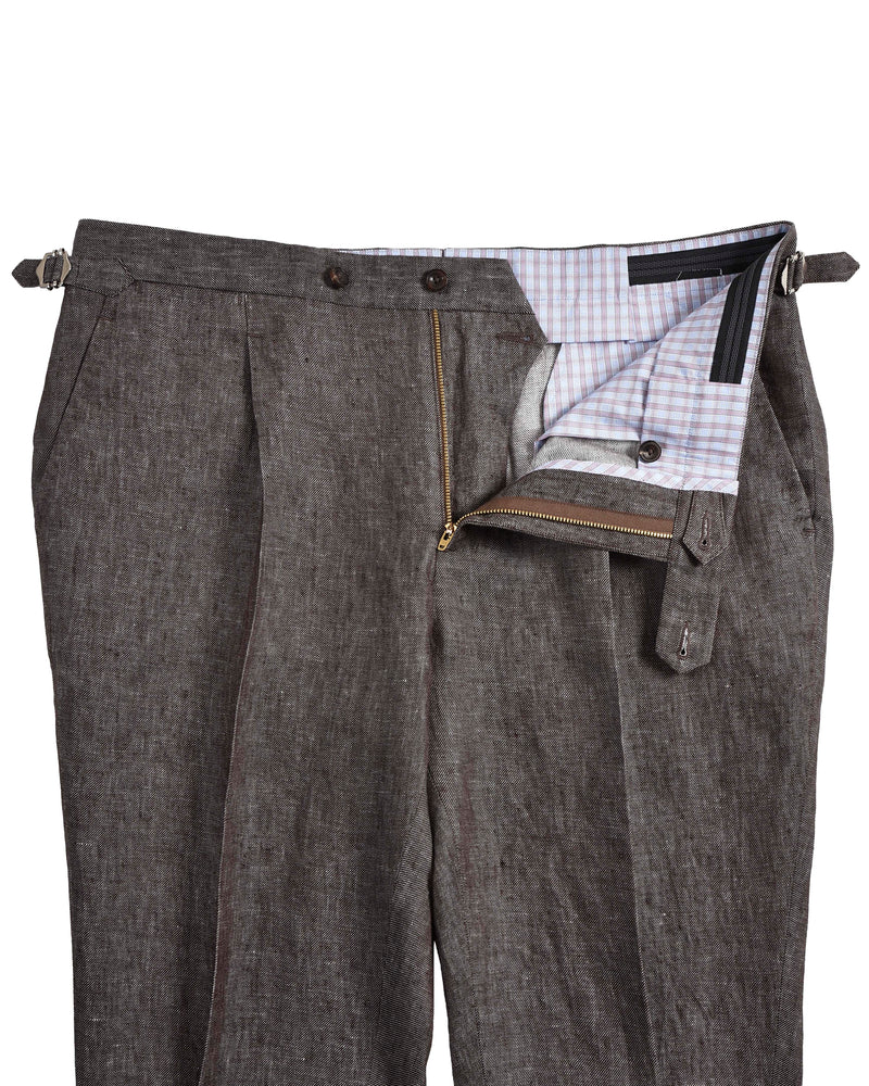Solbiati Kaffeebraune Leinenhose