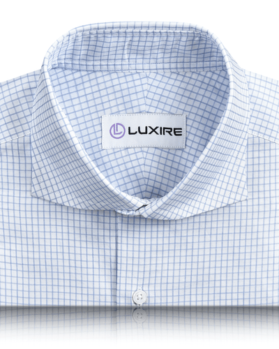 Chemise à carreaux graphiques bleus Monti Dobby