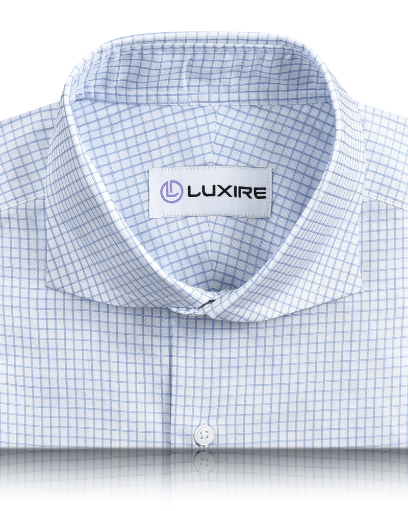 Chemise à carreaux graphiques bleus Monti Dobby