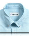 Chemise à rayures bleu turquoise