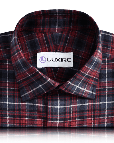 Kastanienbrauner, grauer Tattersall-Flanell