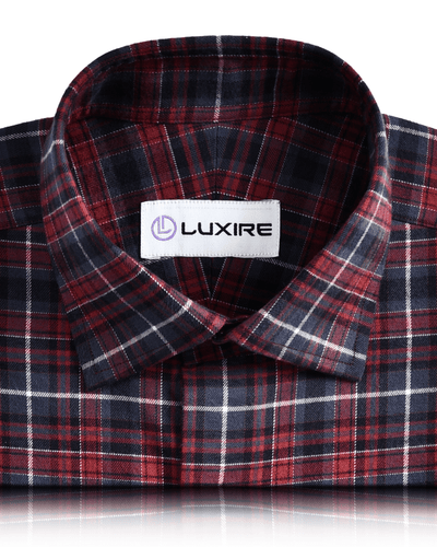 Chemise de travail en flanelle Tattersall gris bordeaux