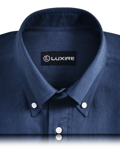 Chemise Oxford unie bleu marine