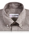 Chemise en lin : Mini-chemise pied-de-poule marron et blanche