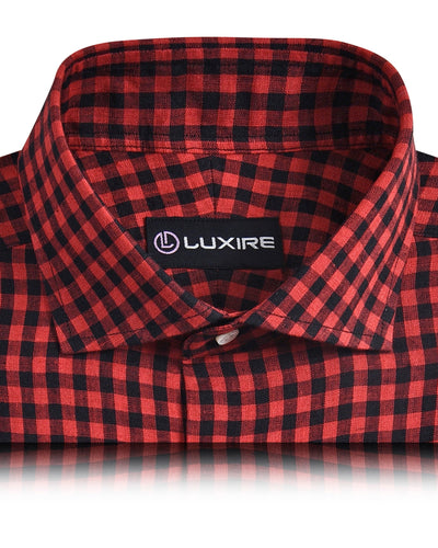 Leinen: Rot-Schwarz-Gingham-Karos