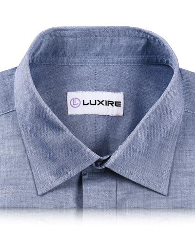 Chemise bleu cobalt bout à bout