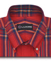 Red Navy Blue Tartan Flannel Shirt