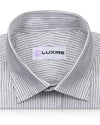 Linen: Olive Green Pin Stripes On White Shirt