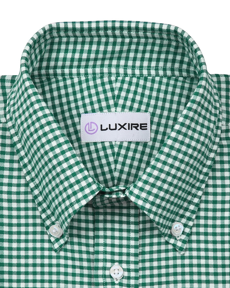 Oxford Lincoln Green Gingham auf Weiß
