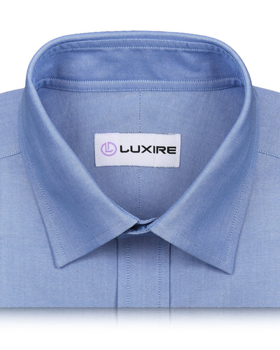 Blaues Pinpoint-Oxford-Hemd