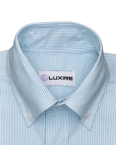 Alaskan Blue Dress Stripes Seersucker