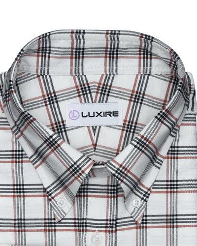 Chemise à carreaux Tattersall rouge marine