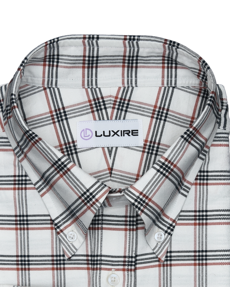 Chemise à carreaux Tattersall rouge marine