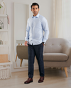 Brembana Hampton Twill Himmelblaues Hemd