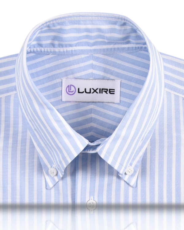 Brembana Sky Blue Slub Awaning Streifenhemd