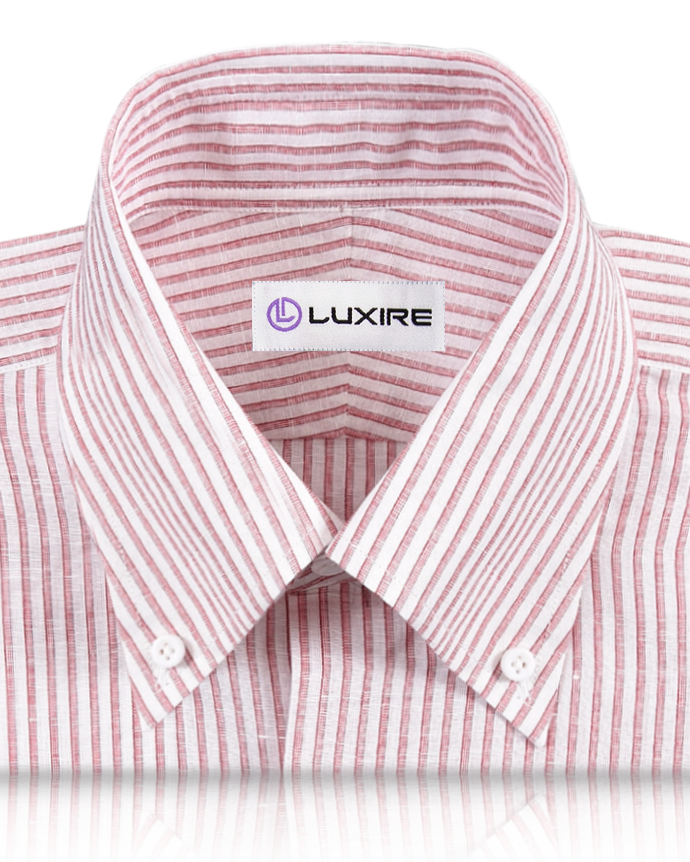 Cotton Linen: Red Candy Stripes On white