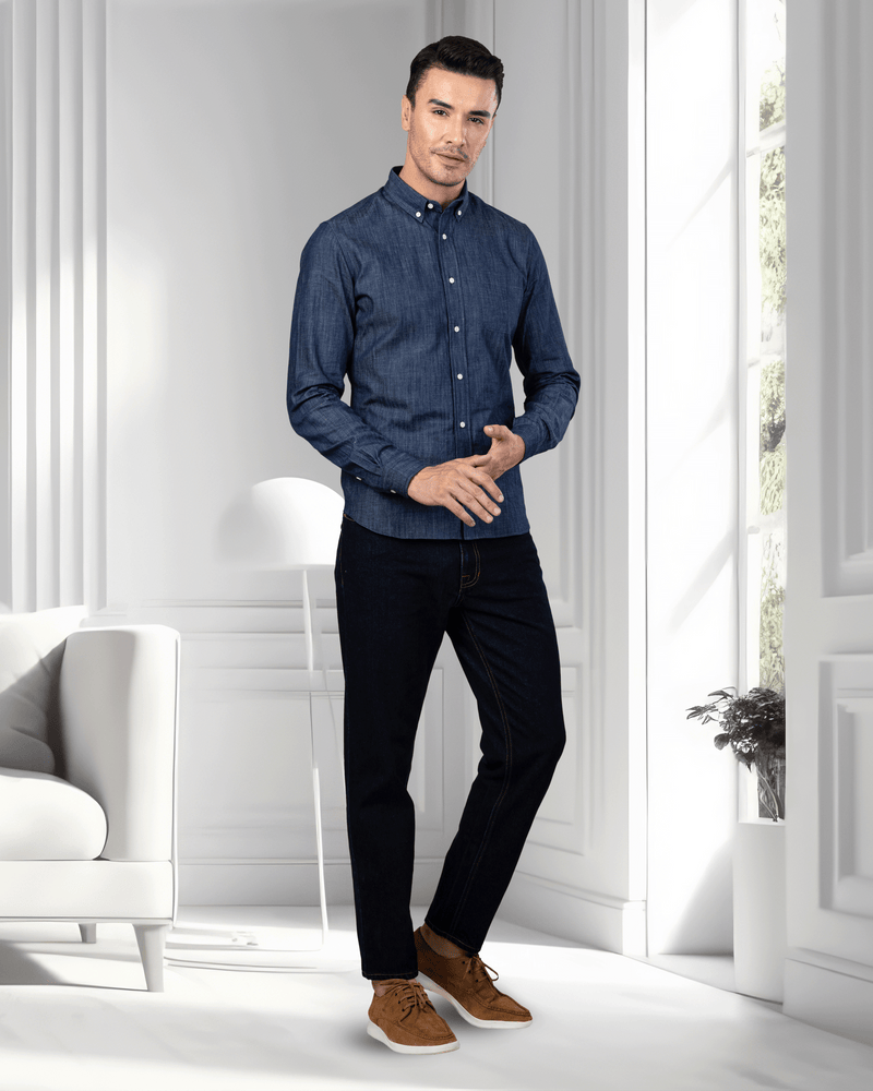 Dunkelblaues Jeanshemd