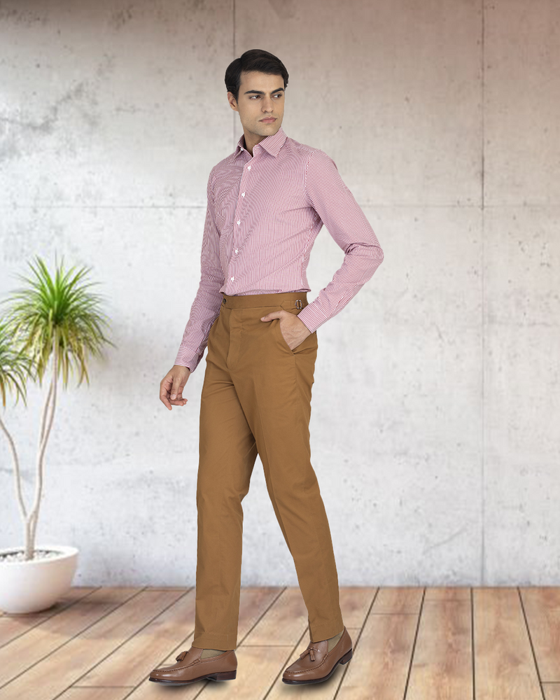 Chemise à rayures rouges bonbon