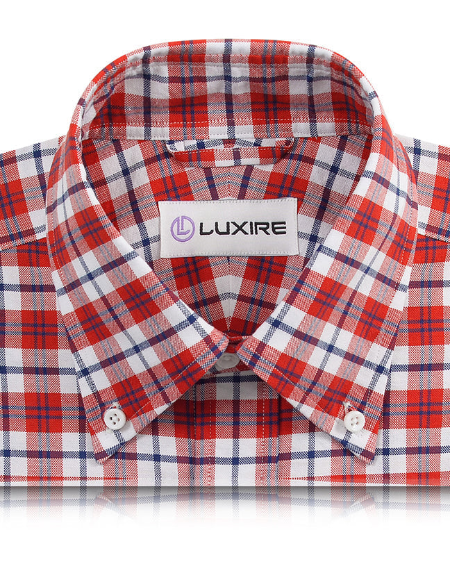 Oxford : Madras rouge marine