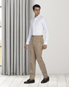 Pantalon en coton sable