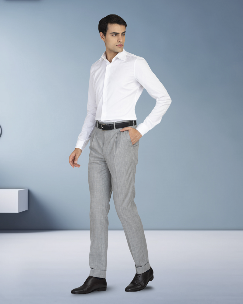 Waschbare graue Hose aus Wolle