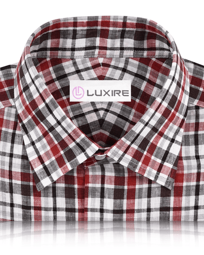 Rotes schwarzes weißes Madras-Leinen