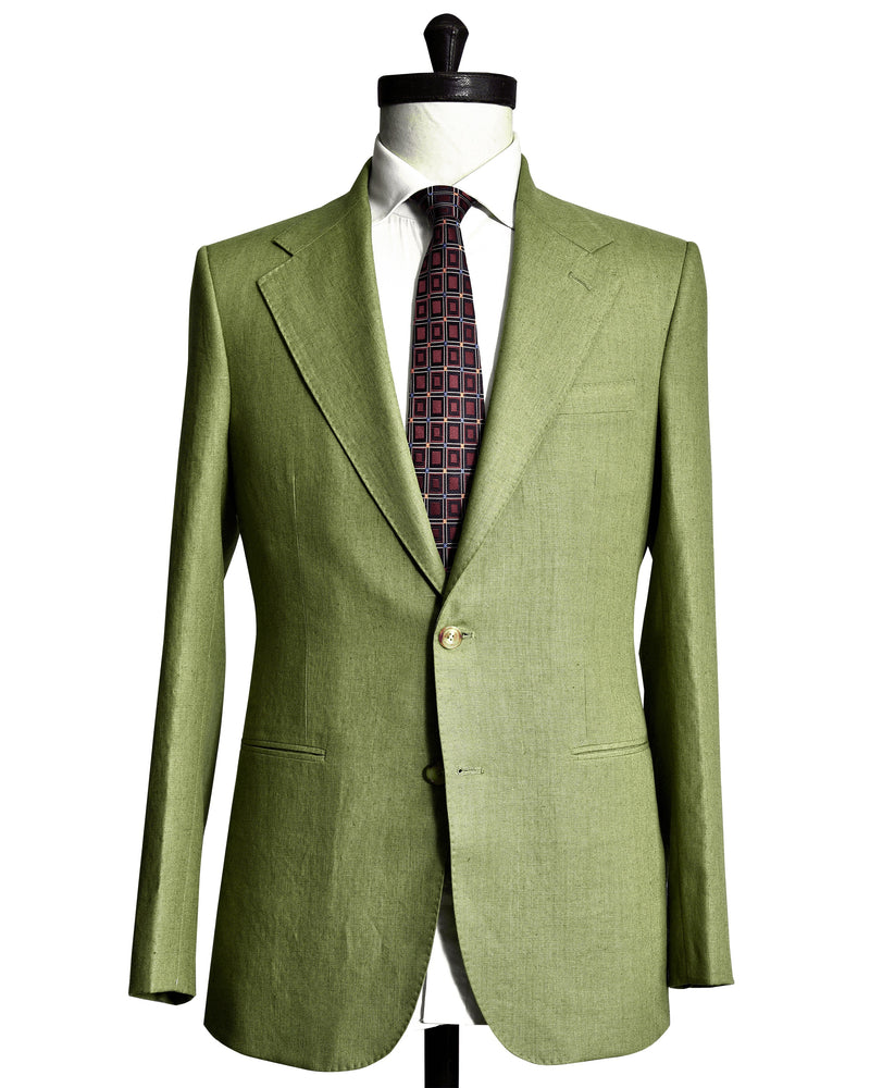 Farngrüne Leinenjacke
